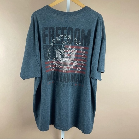 Gildan Men's 3XL Freedom USA Flag Animal Skull American Graphic T Shirt - Picture 1 of 9